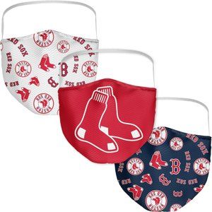 3 Boston Red Sox Branded  MLB Team  Elastic Face Masks One Size Fits Most NIP